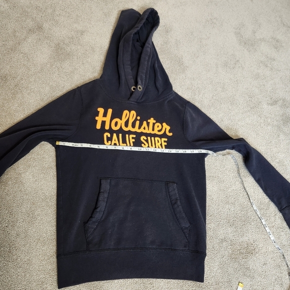 Hollister Y2K 2000s Blue Hoodie Hooded Sweatshirt Size S Puff Letter Spellout - Picture 6 of 14